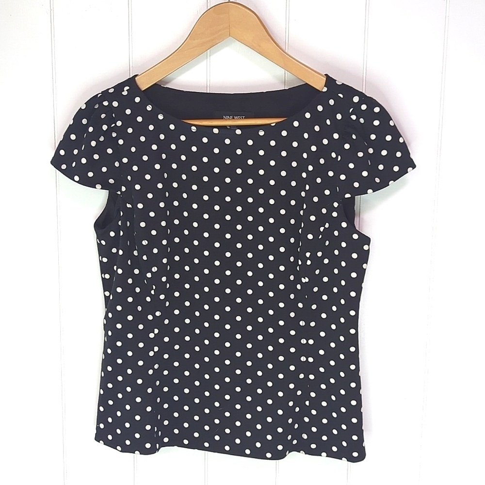 Like New Nine West Polka Dot Dress Top
